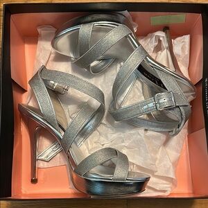 Elegant Silver High Heel Sandals